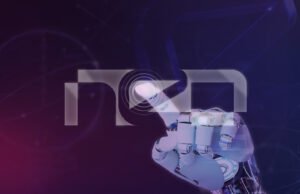 Best IT Service Company in Dubai - Robotic hand touching digital Neo logo