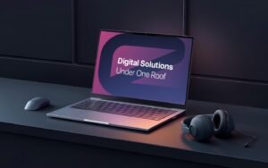 Laptop with Digital Solutions Under One Roof – IT Service Company in Dubai